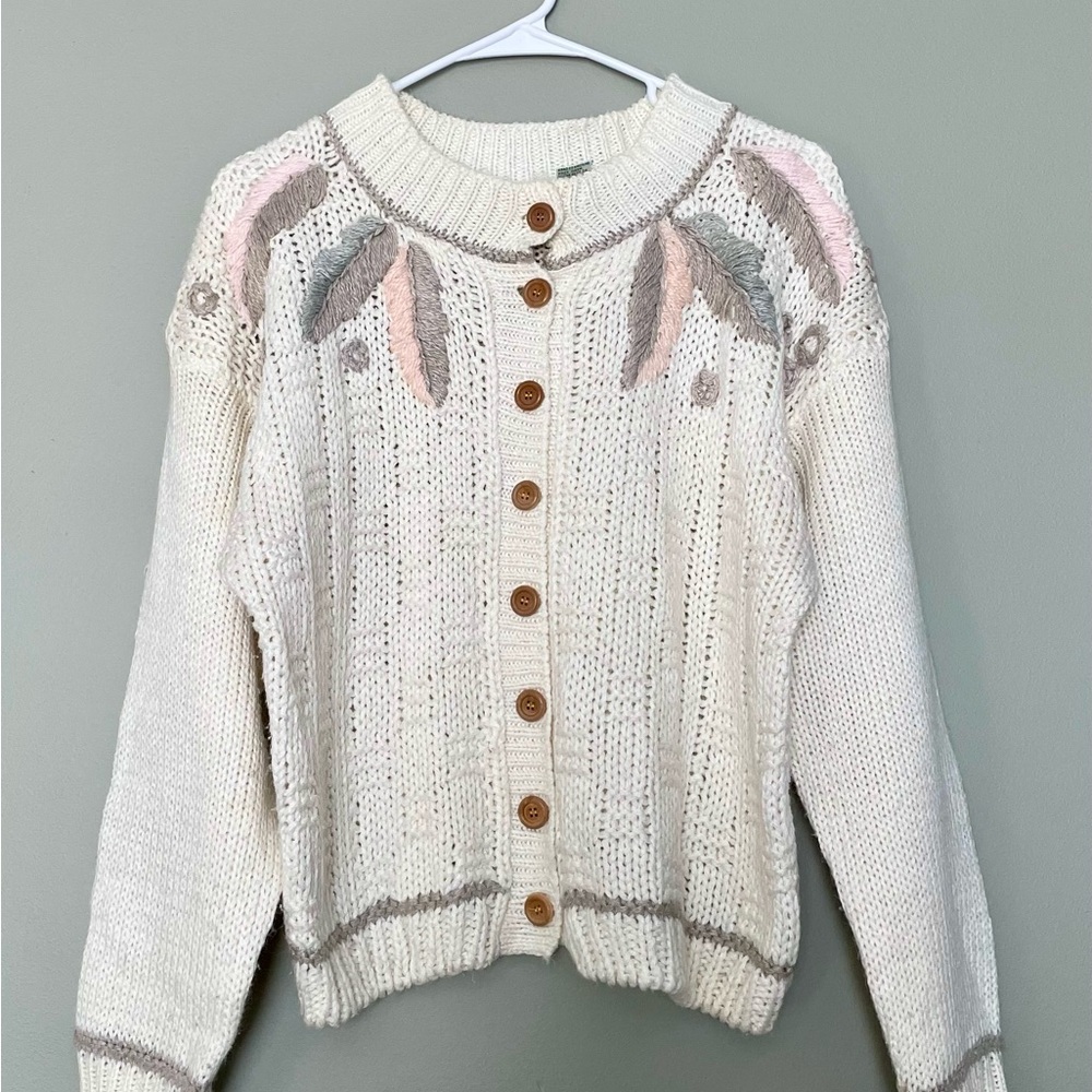 Vintage Colleen’s Collectables Knitted Sweater Cardigan, Size L.
